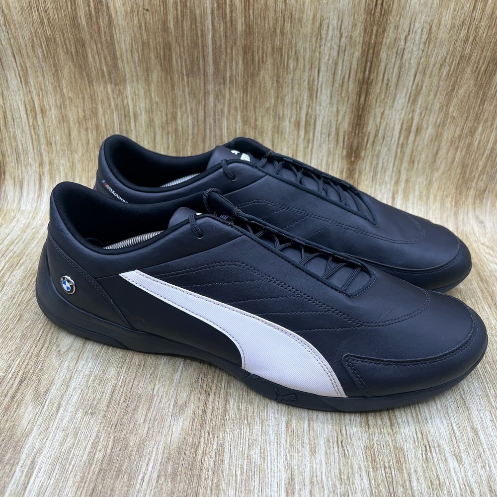 Puma BMW x Kart Cat 3 Men's Size 14 Black Leather Sneakers Shoes 306218-01